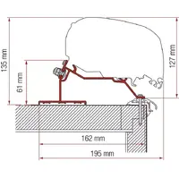 Fiamma adapter F65/F80 til campingvogn 550 cm