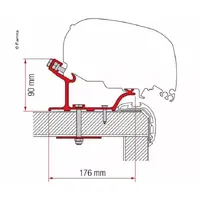 Fiamma adapter for Carthago Malibu 340cm F65L og F80S