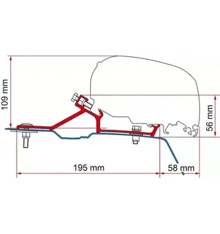 Fiamma adapter til F65 Renault Master/ Opel Movano fra 2010