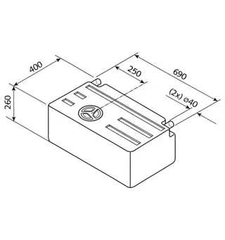 Fersk- og spillvannstank 63 l EV1301 690 mm lang