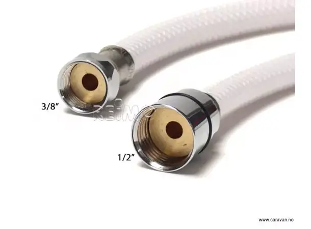 Dusjslange hvit 1,6 m, 3/8 "x 1/2" – 160 cm | Caravan.no