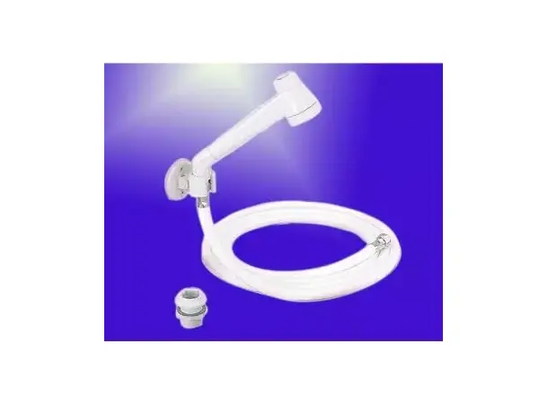 Dusjsett modern hvit med slange 2 m 