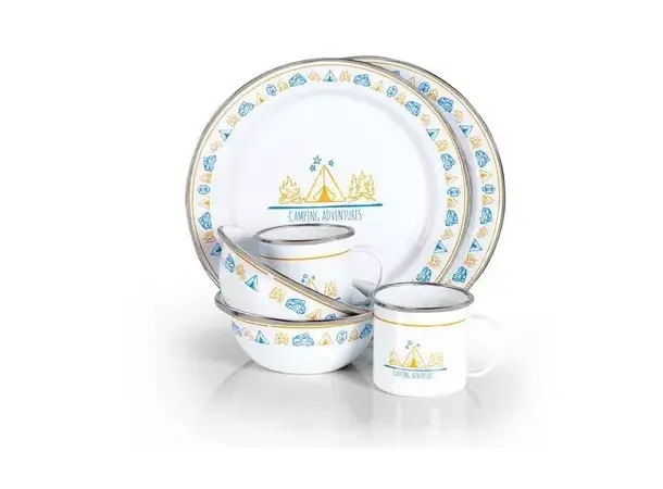 Emalje servisesett campfire | Caravan.no