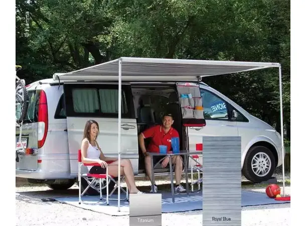 Fiamma F35 Pro 270 cm – Sølv / Royal Blue | Caravan.no