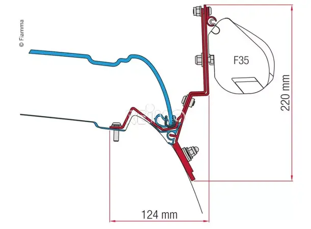 Fiamma adapter til F35 Pro og F45 Mercedes Marco Polo fra 2014 
