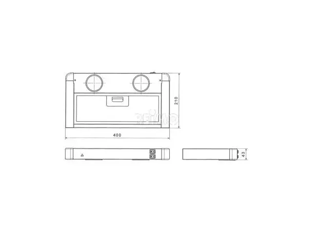 Filteravtrekksvifte click 12V m/LED-lys 40x21x5 cm 