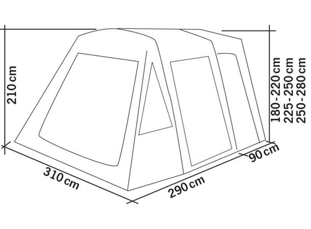 Tour Breeze Air Medium til bybobil/vogn Oppblåsbart Høyde 225-250 cm 