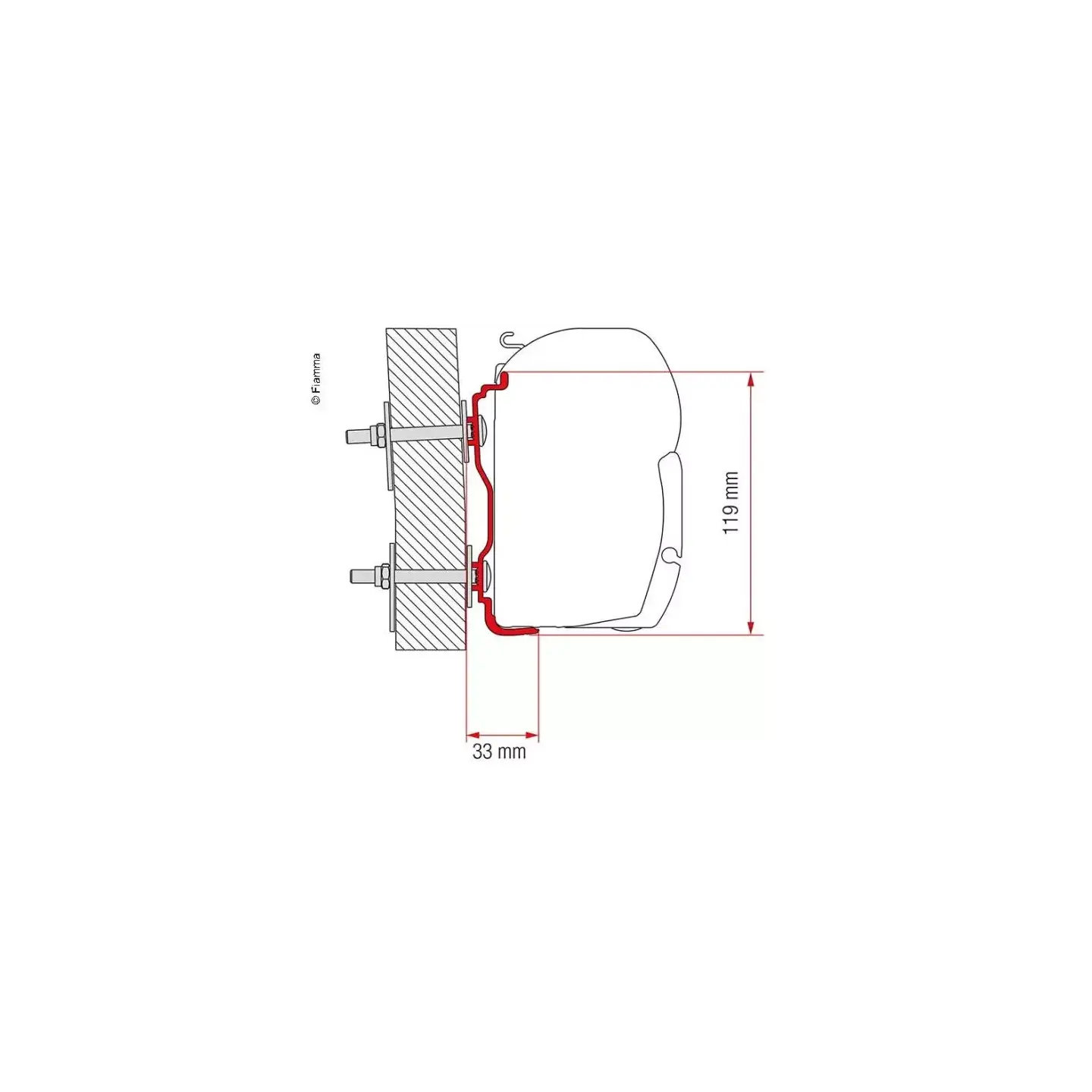 Fiamma markiseadapter til F45/F70 400cm Hymer fra 2016