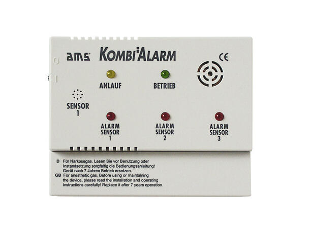 AMS Gassvarsler kombialarm 12V Med mulighet for tre sensorer 