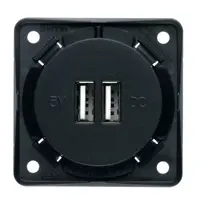 Berker uttak m/2 USB 230V antrasitt u/ramme 55x55mm