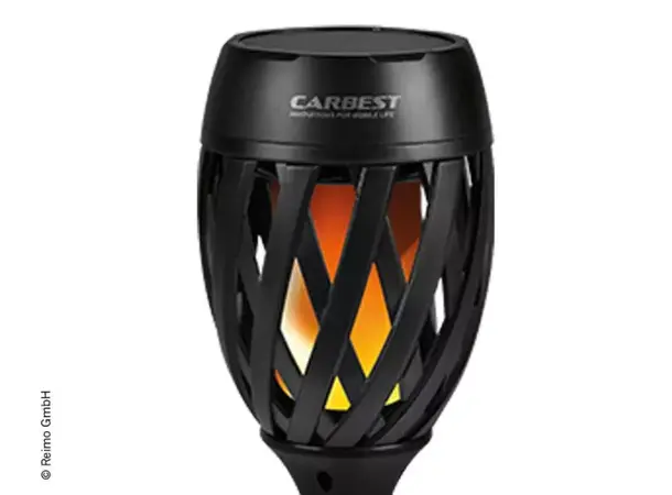 Flammelampe med solcelle og spyd | Caravan.no