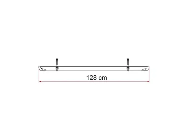 Fiamma Rail Plus svart 128 cm 
