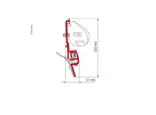 Fiamma T4-adapter for F35 brandrup 98655Z011 