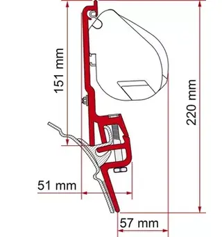 Fiamma T4-adapter for F35 brandrup 98655Z011