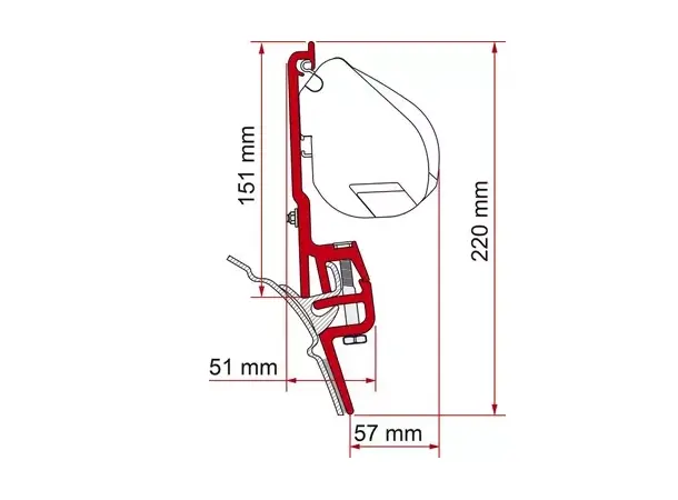 Fiamma T4-adapter for F35 brandrup – 98655Z011 | Caravan.no
