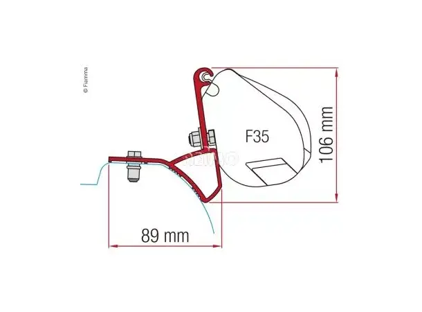 Fiamma adapter til F35 Pro Renault Trafic og Opel Vivaro fra 2015 