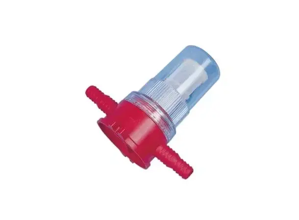 Fint filter med titteglass 10/12 mm slangetilkobling 