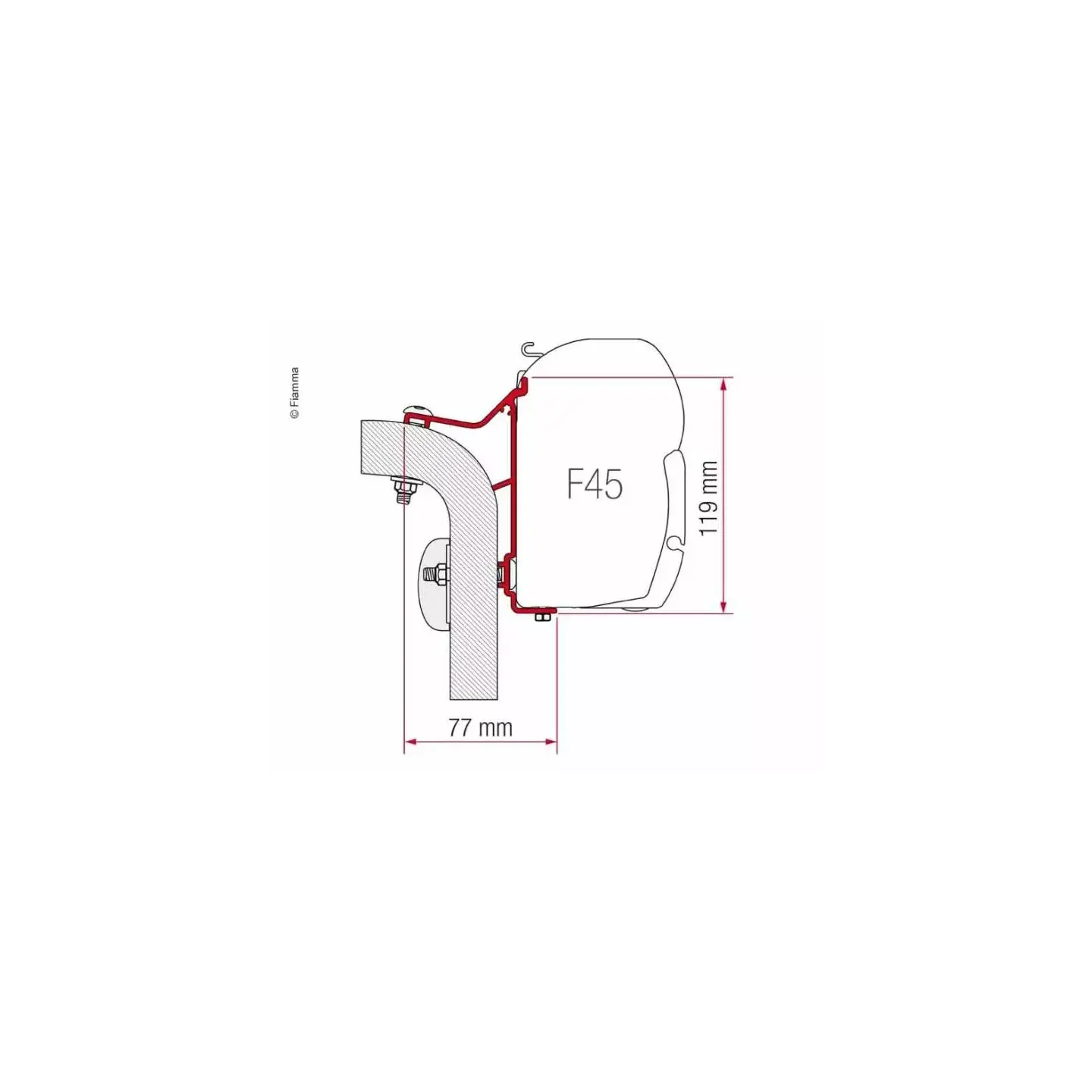 Fiamma markiseadapter til F45 400 cm Hymer Van / B2