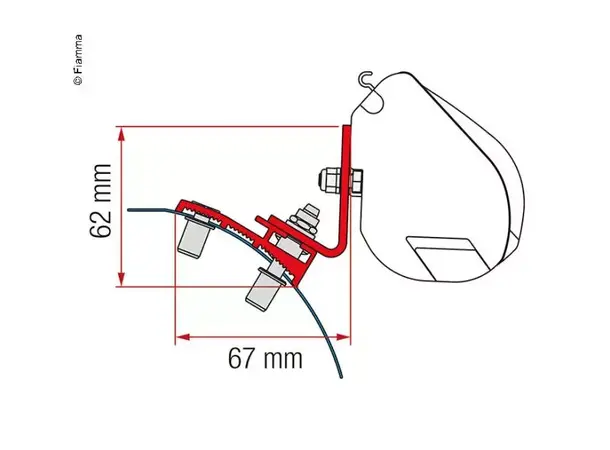 Fiamma adapter til F35 Pro 270 cm Spacetourer/Traveller fra 2019 