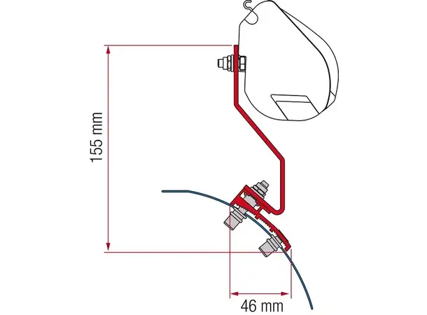 Fiamma adapter til F35 Pro/F40 VW Caddy Maxi med hevetak 