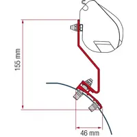 Fiamma adapter til F35 Pro/F40 VW Caddy Maxi med hevetak