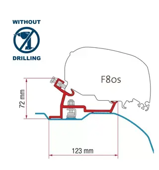 Fiamma flatadapter til F80S/f65 Til Ducato/Boxer/Jumper fra 7/2006