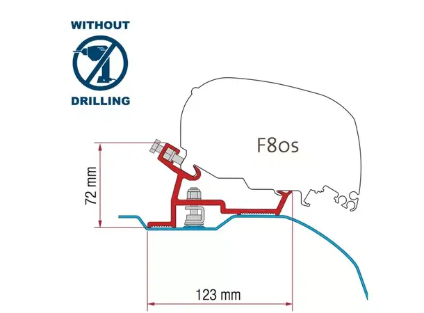 Fiamma flatadapter til F80S/f65 Til Ducato/Boxer/Jumper fra 7/2006 