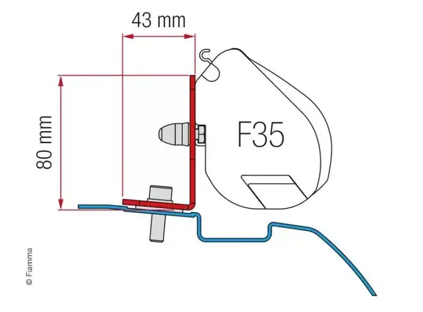 Fiamma markiseadapter til F35 Pro Til Nissan NV200/Evalia 