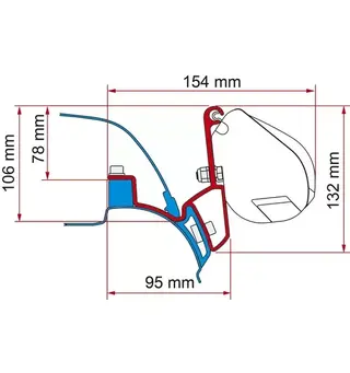 Fiamma markiseadapter til F35 Pro Til VW T5/T6 California