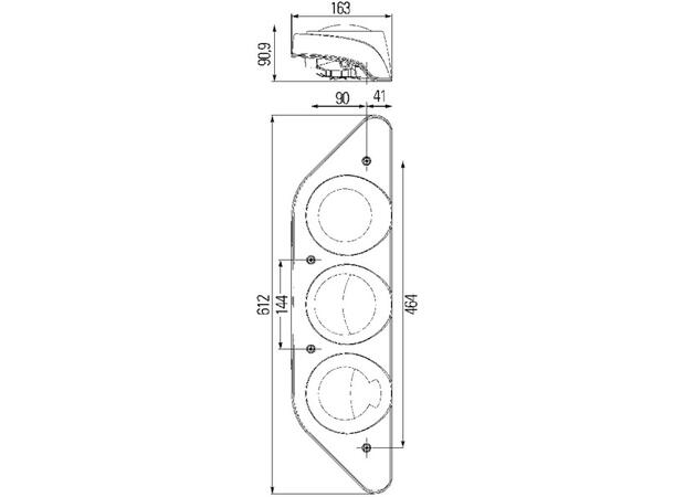 Hella baklys til venstre Caraluna modul 12V, R10W 