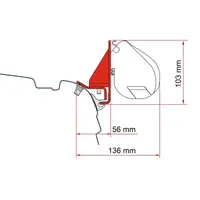 Fiamma adapter til F35 Pro VW T5/T6 med Brandrup regnrenne