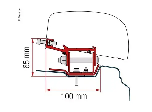 Fiamma markiseadapter til F40 Van Renault Trafic kort fra 2014 