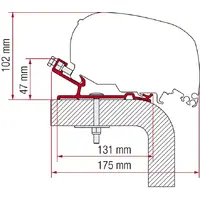 Fiamma markiseadapter til Hymer 550 cm Til Fiamma F80