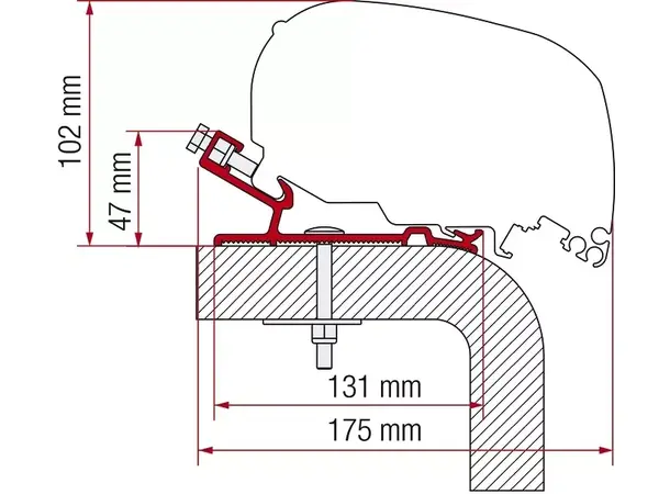 Fiamma markiseadapter til Hymer 600 cm Til Fiamma F80 