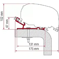 Fiamma markiseadapter til Hymer 600 cm Til Fiamma F80