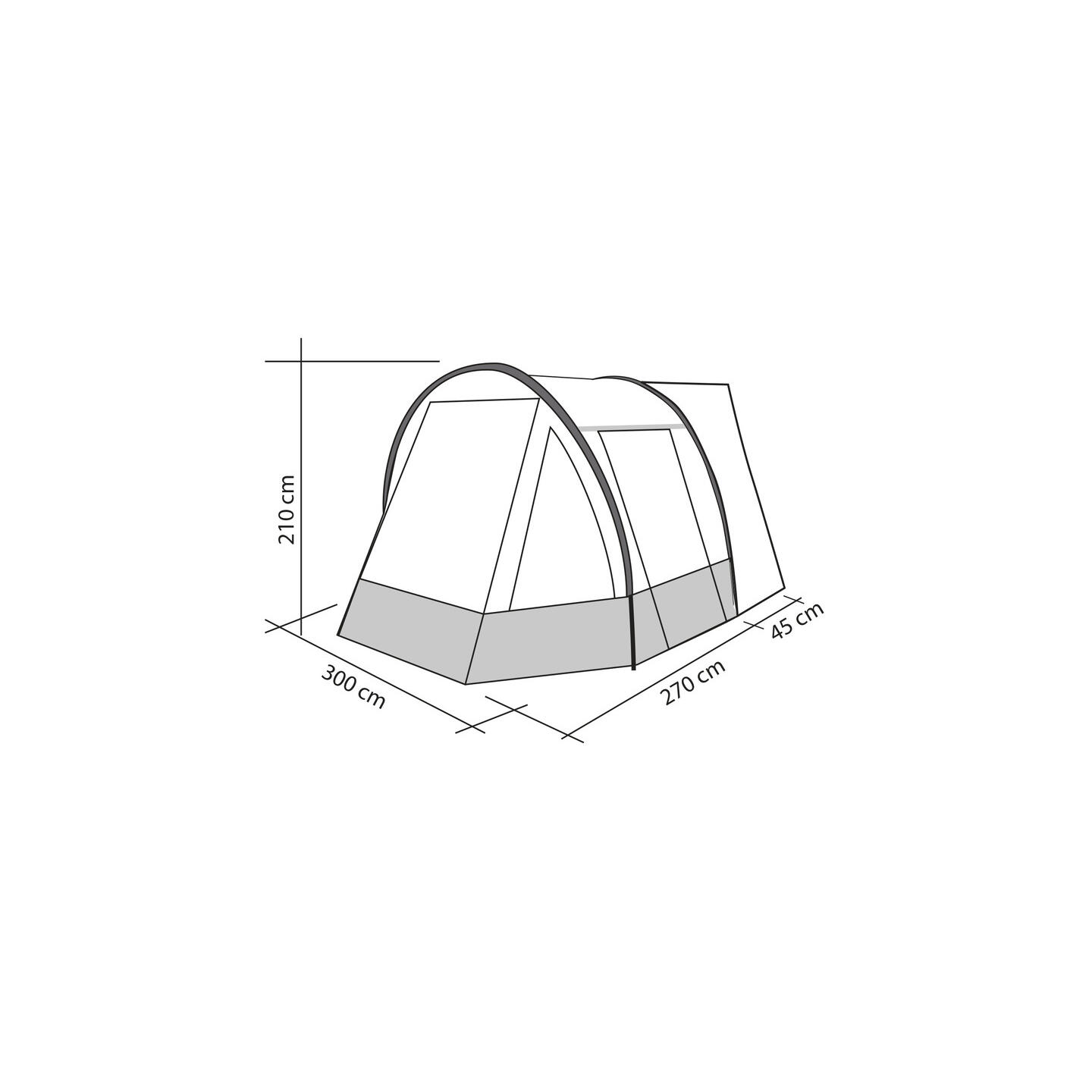 Frittstående fortelt Tour Easy Young 2 300 x 270 x 210 cm