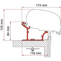 Fiamma markiseadapter 550 cm for Adria Caravan fra 2015