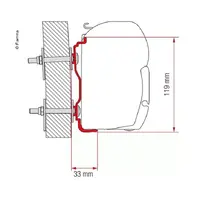 Fiamma markiseadapter til Hymer fra 2016 Til Fiamma F45/F70