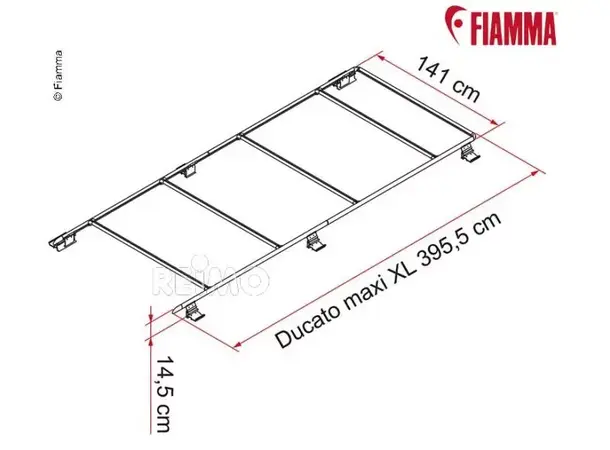 Fiamma takstativ/adapter maxi XL F65 Ducato lang akselavstand 