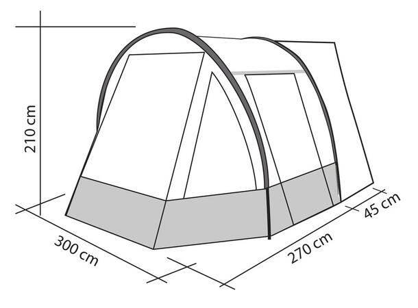 Frittstående fortelt Tour Easy Young 2 300 x 270 x 210 cm 