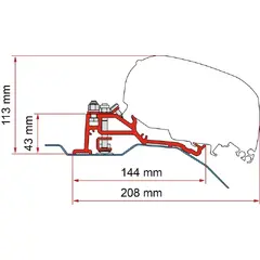 Fiamma adapter Skyroof til F80 Fiat Ducato fra 7/2006