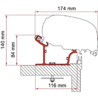 Fiamma markiseadapter 600 cm for Adria Caravan fra 2015