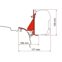 Fiamma markiseadapter til F45 VW T5/T6/T6.1 med Reimo multirail