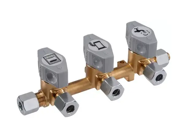 Gassventilblokk vk3, 3x inngang 8 mm | Caravan.no